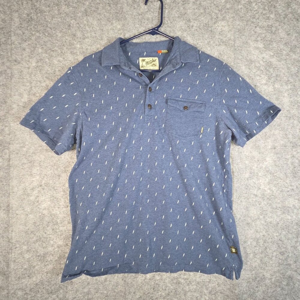 Howler Men's  Polo Shirt Shirt Short Sleeve Blue Casual Preppy  Size M